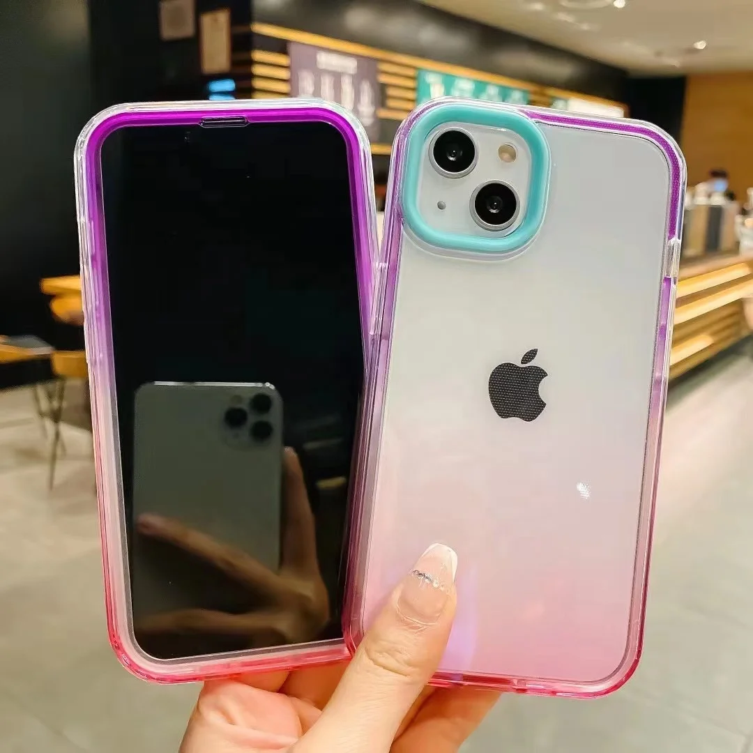 Wholesale TPU Transparent Glitter Shockproof Mobile Phone Case For iPhone 13 12 Pro Max Clear Bumper Phone Case with Card Holder