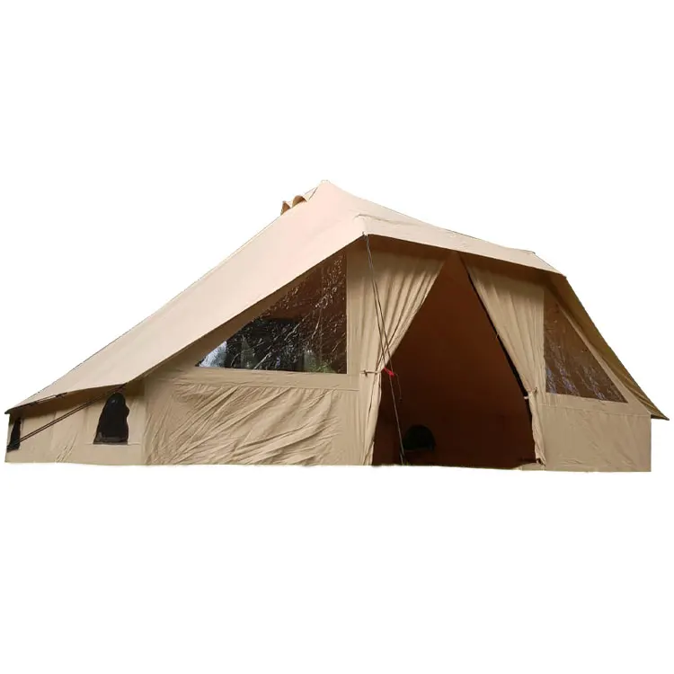 Unistrengh Factory OEM outdoor canvas Tent camping yurt glamping 6x4m touareg bell tent