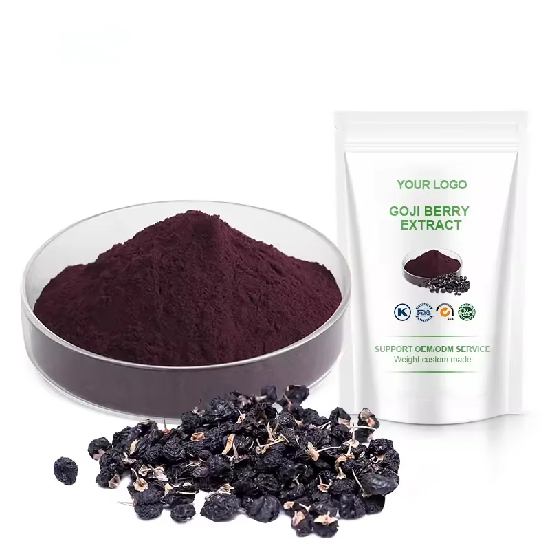 Factory price 25% Anthocyanin black goji berry extract/black goji berry powder 10:1