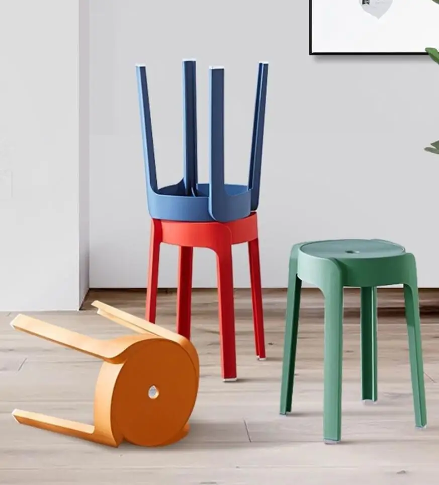 Customize Logo Plastic Bright Colored  Dinning Chairs