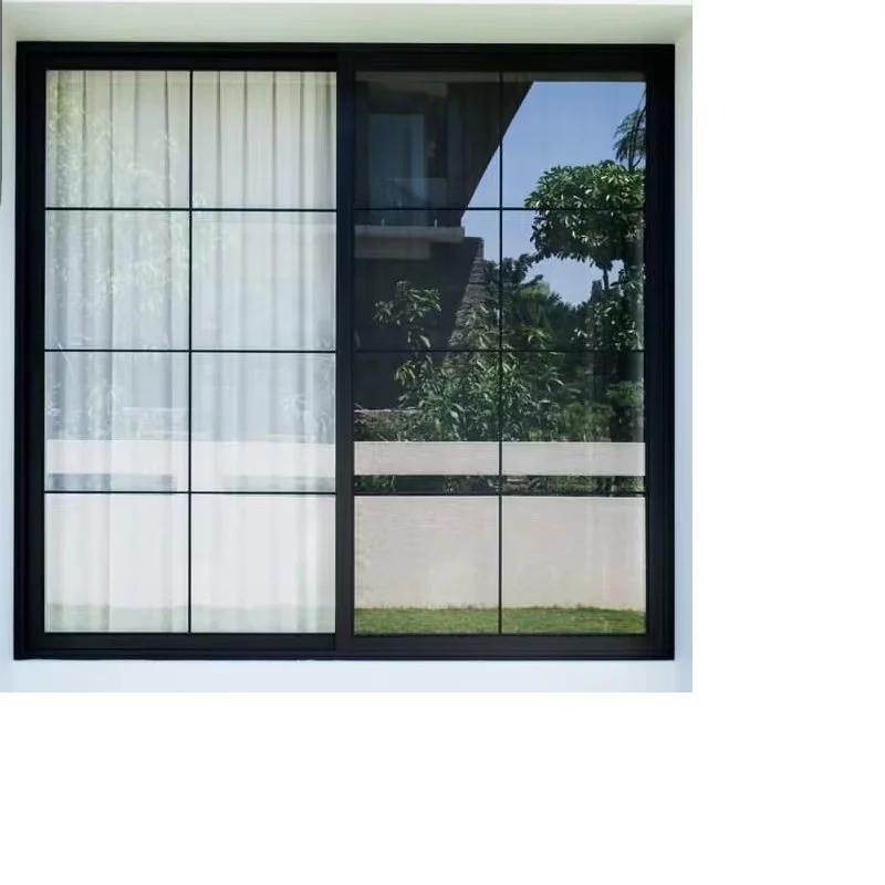 Nuoxin Energy Saving Tempered Glass Windows Double Glazed Slim Aluminum Sliding Window For House