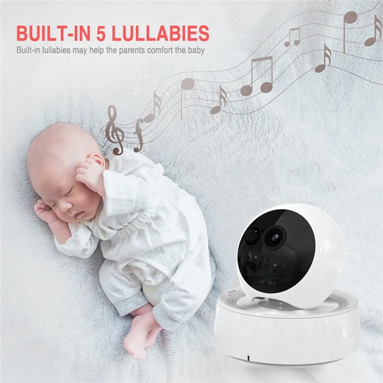 
Factory Superior Quality OEM 5.5 inch HD 720P 1080P Two Way Audio Feeding Reminder Sound Detection Video Baby Monitor with Audio 