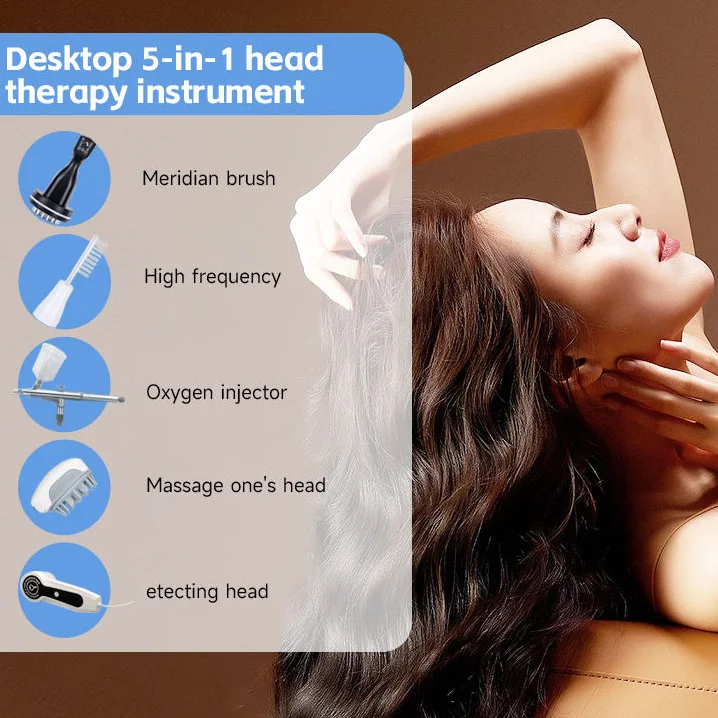 Equipment Repair Root Promote Oxygen Spray 5 Head Scalp Meridian Brush Massage Anti Loss Treatment Devices Hair Growth Machine