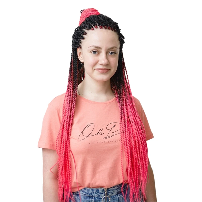 Free Sample Wholesale 24 Inch Crotchet Braids Twists Bug Jumbo Senegal Synthetic Crochet Braiding Hair Senegalese Twist 0.8 CM