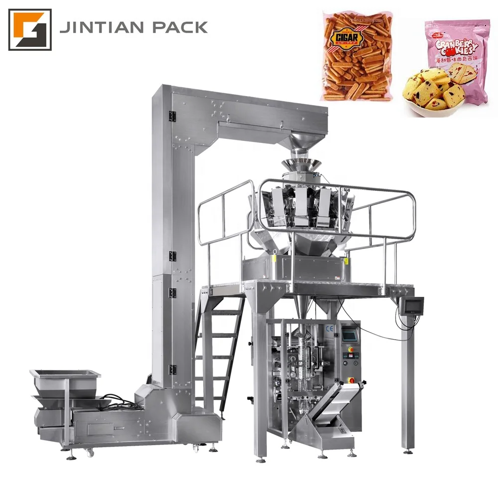 JINTIAN CE 420 10/14 multi-heads weigher corn snacks factory packing machine
