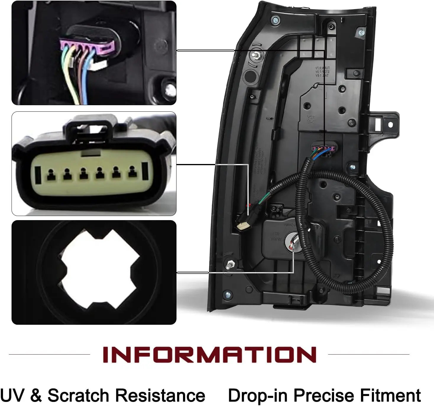 Tail Lamp Car Assemblies LED Tail Light for GMC Yukon/Youkon XL 2015-2020 Outer Rear Taillight Assembly Brake Tail Lamp Pair