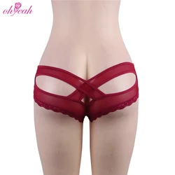 Оптовая продажа, кружевное сексуальное прозрачное белое нижнее белье с высокой талией, женские трусики