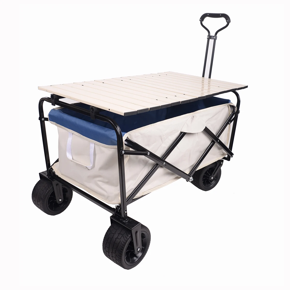 Baby Wagon Stroller Beach Trolley Cart Camping Folding Wagon Picnic Shopping Wagon Stroller Garden Carts with table