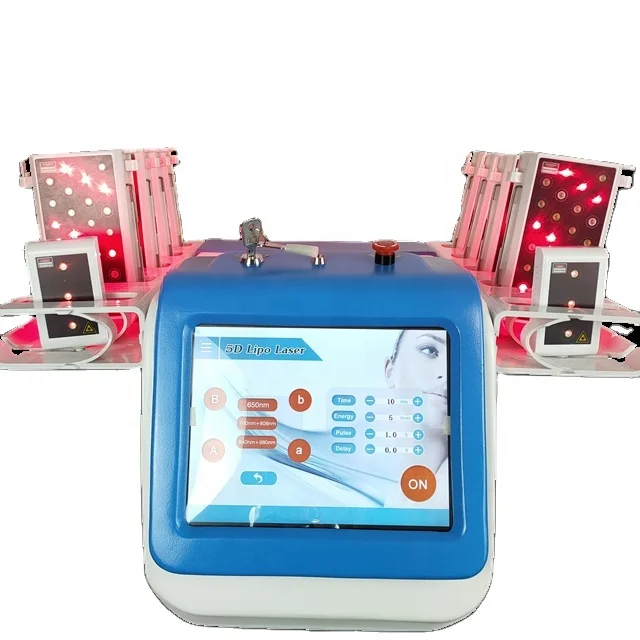 Lipolaser 780nm 650nm mitsubishi Диодная машина для похудения тела 5 волна 5d lipo лазерная машина 16 колодок