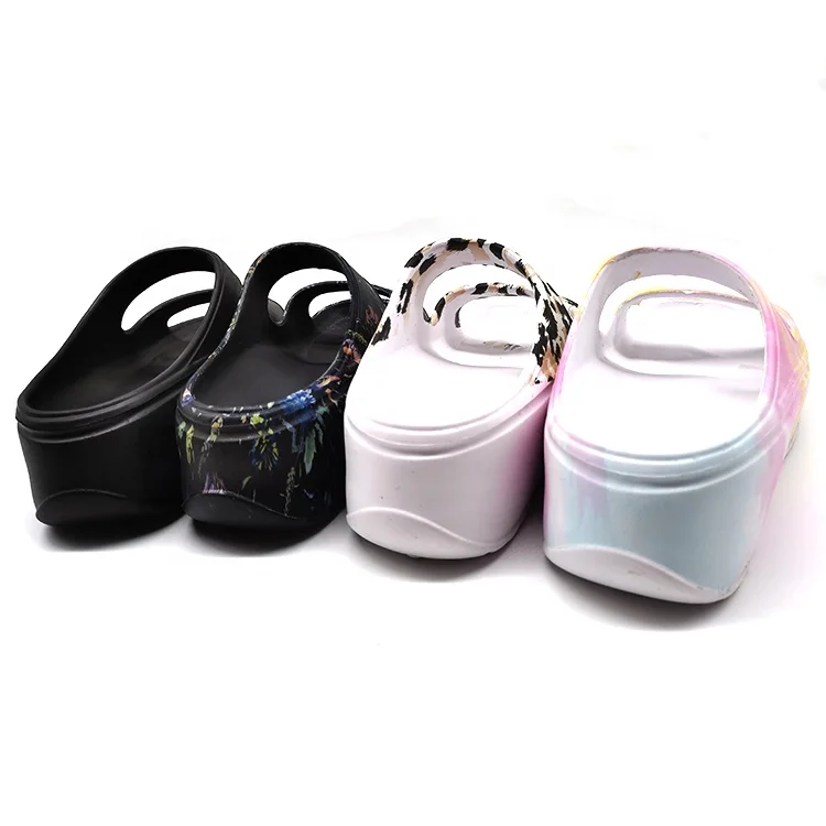 Colorful printing women slippers slides new trends fancy high-heel ladies slipper grate quality customized slipper for woman