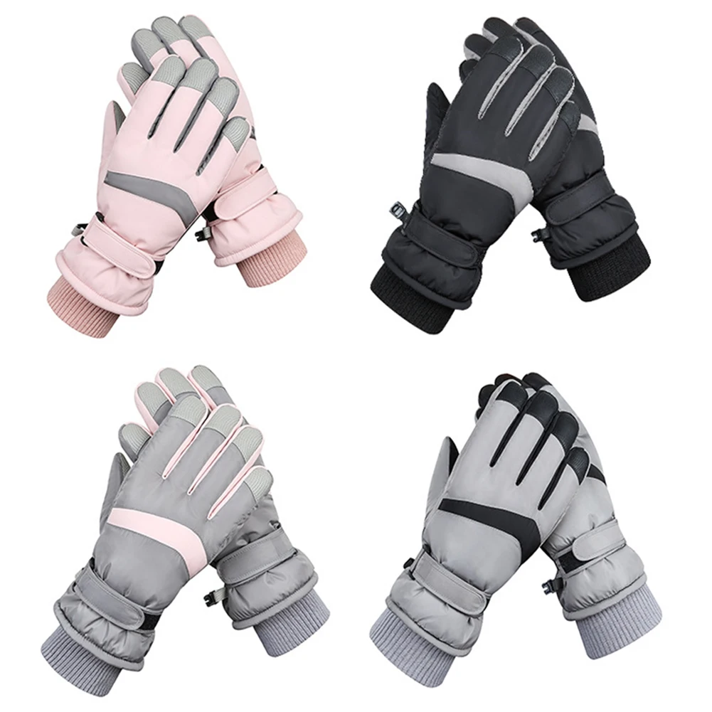 Thicken Warm Heated Nylon Winter Waterproof Snow Gloves Snowboard Ski Gloves