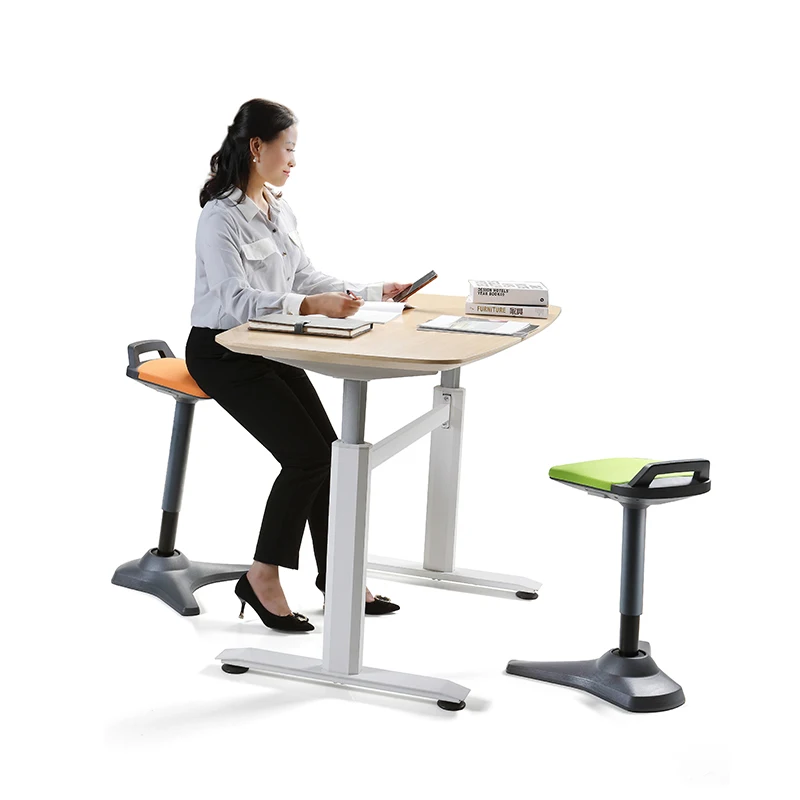 Nate Ergonomic 360 Degree Swivel Standing Black Office Adjustable Sit Stand Chair Wobble Stool Kids