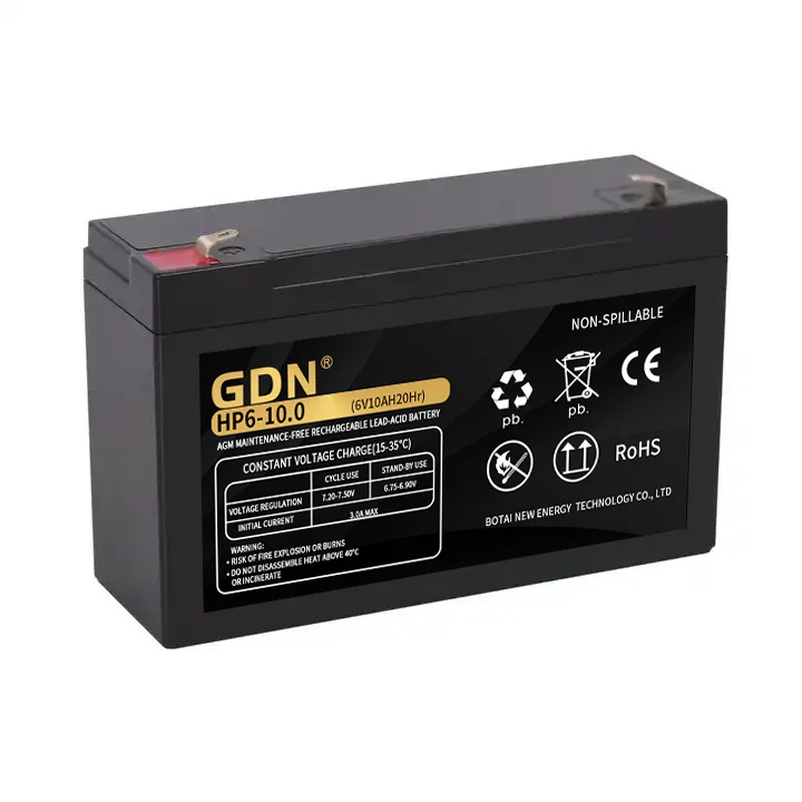 GDN Accept OEM/ODM Factory direct sale 6V10 Lead Acid maintenance-free UPS battery for emergency lighting