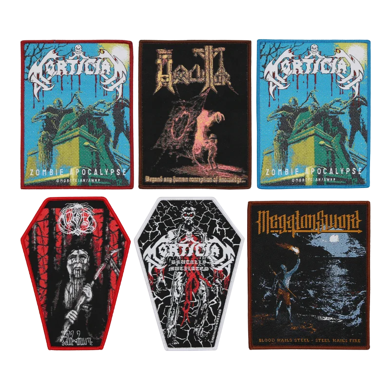 Custom Name Logo Merrow Border Fabric Sew In  Non Applique Oval Triangle Laser Cut Large Clothing Iron On Woven Patch Producer