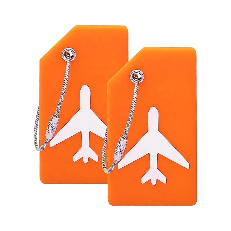 Wholesale Silicone Luggage Suitcases Tags for Travel Luggage Name Tags Includes Name Cards and Stainless Steel Loops