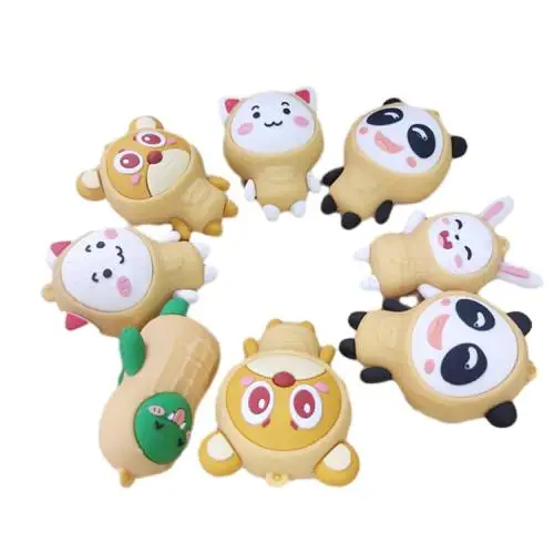 LH high quality 3D PVC key ring kawaii design handmade silicone cartoon ornaments pvc crafts