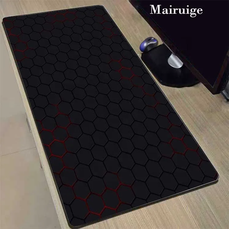 Buy custom plaid design print Xl Xxl large polyester fabric non-slip rubber notebook computer full table gaming mouse pad