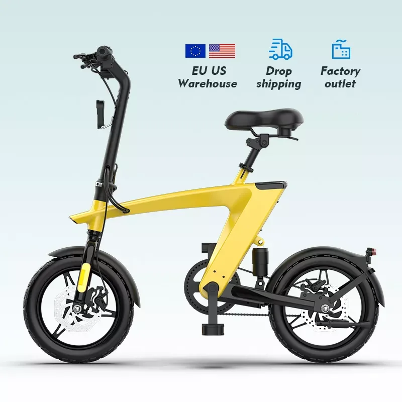 2024 NEW Design Fashion Electric Bike Removable Battery 36V10AH 55KM 14 Inch Air Tire Finger unlock Folding Ehelctronic Bicycle