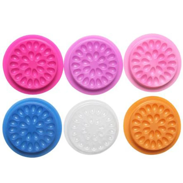 Оптовая продажа многоцветный одноразовый пластиковый поднос для клея ресниц с белой основой