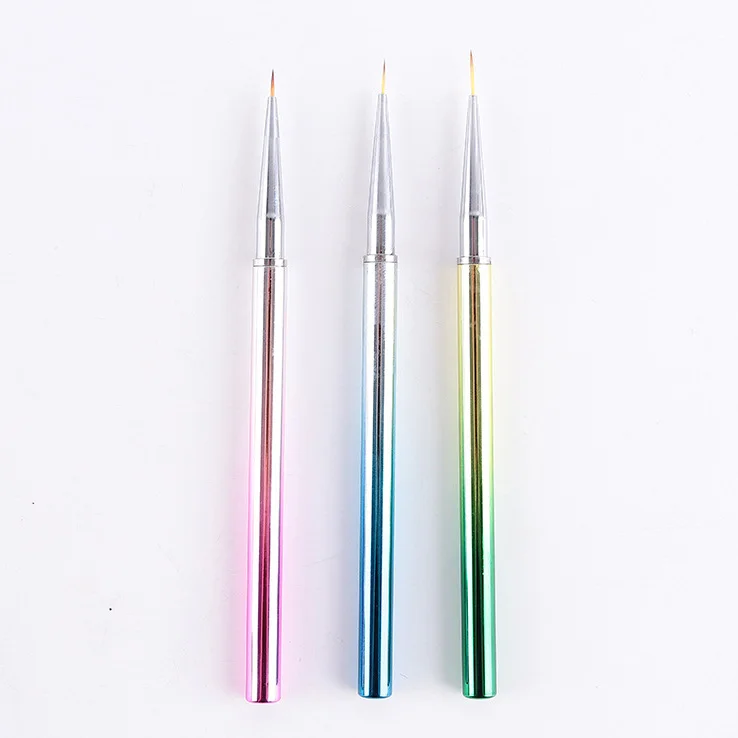 Makeup Tool Kit 3pcs Bright Metal Handle Manicure Nail Art Brush Set