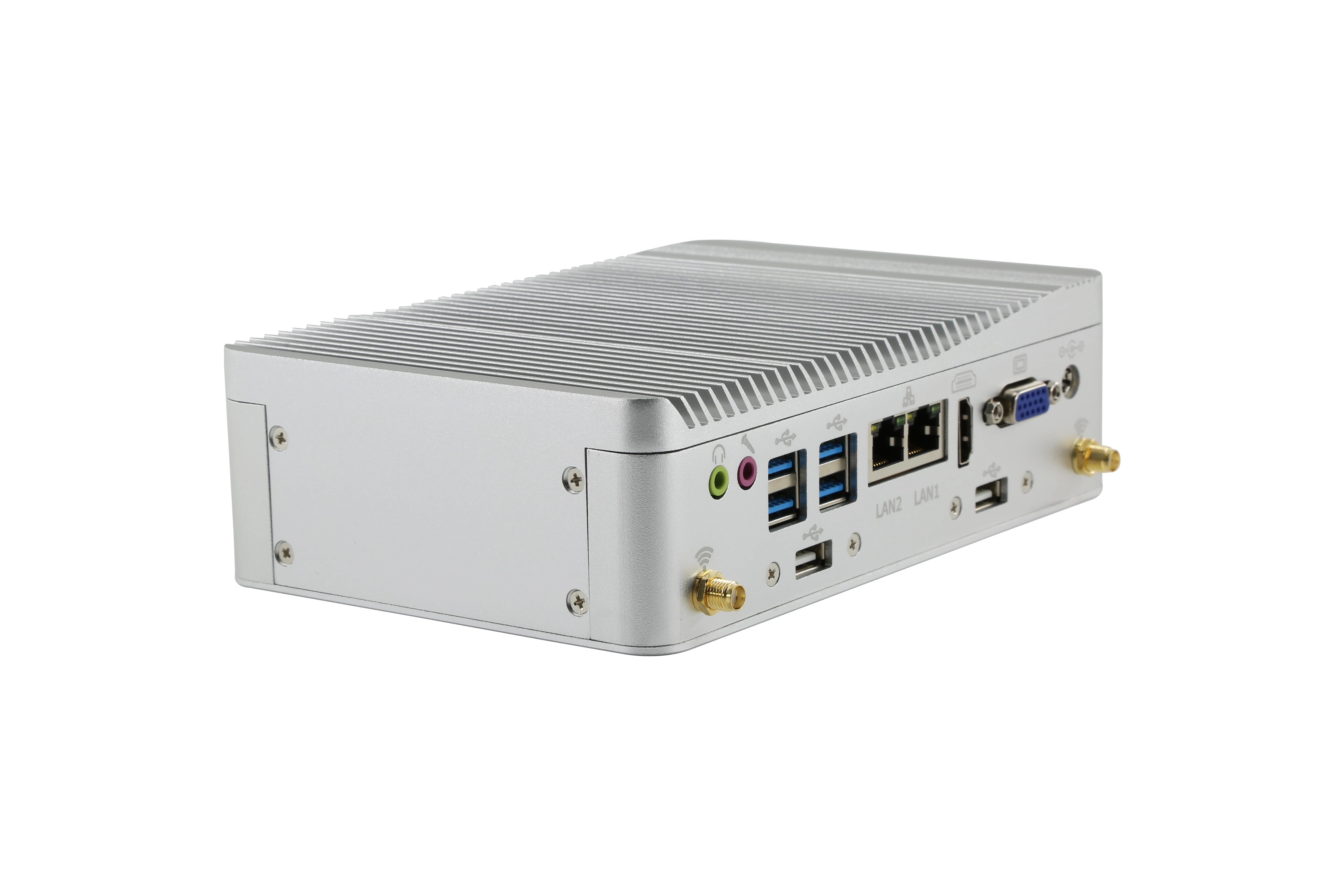 Fanless Mini pc computer desktop J4125 J1900 6157U i3 i5 NUC mini pc with Dual RS232 Dual Lan industrial computer