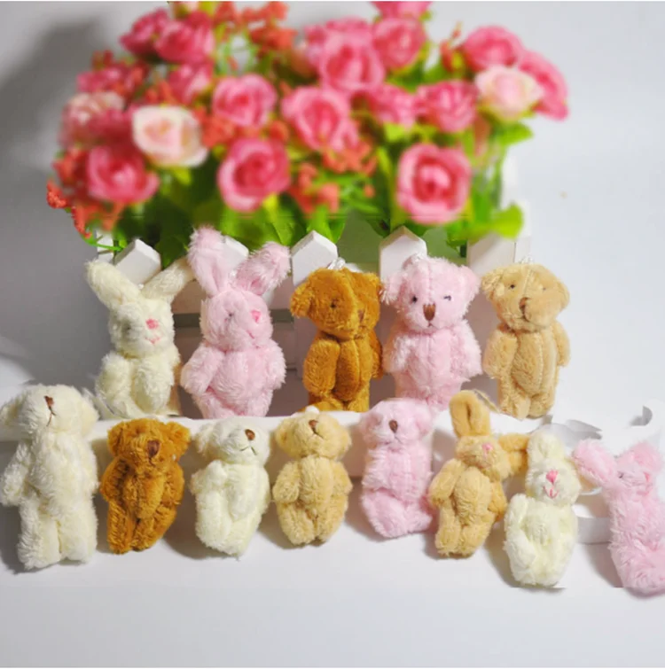 Custom gifts bag soft cute mini plush animal bear rabbit toy