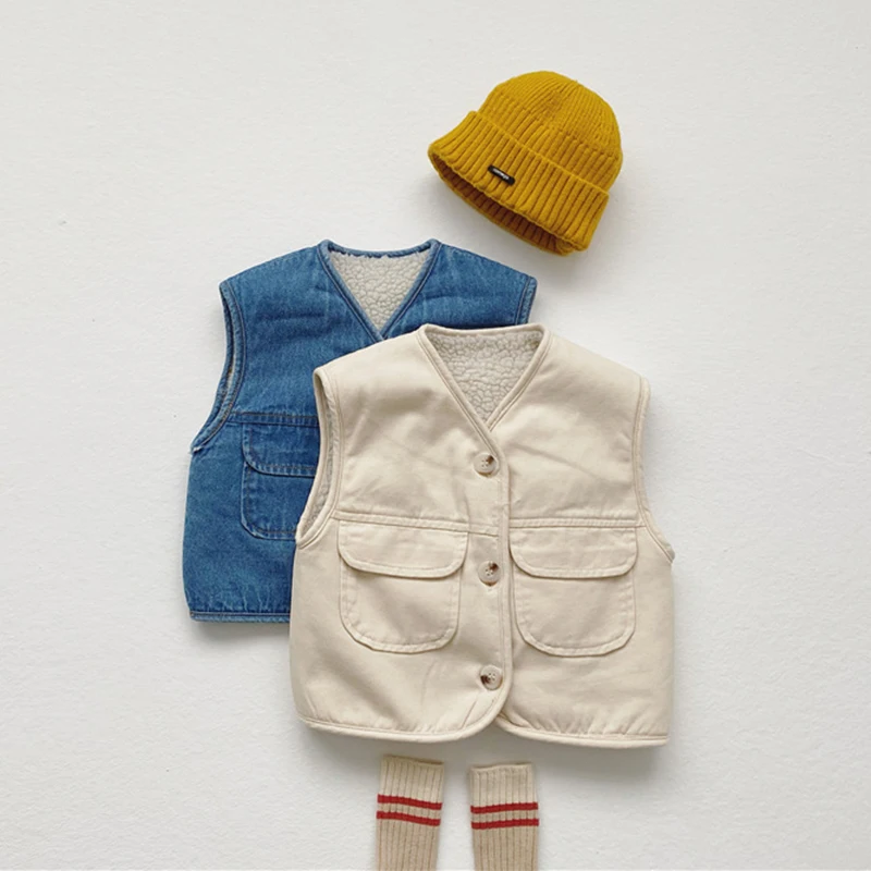 
Q2-baby 3973 Double Layer Thickened Warm Baby Autumn Winter Sleeveless Vest 