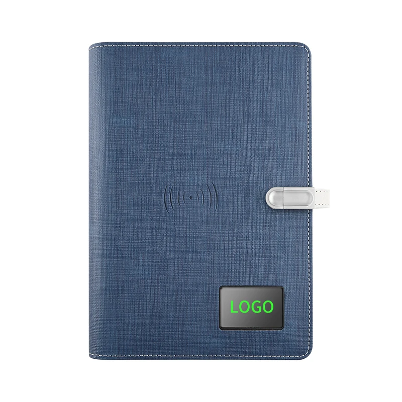 Custom A5 7 inch Screen MP4 Display Notebook Gifts Set Power Bank Smart Notebook Leather Magnetic Snap Business Smart Notepad