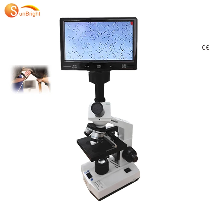 Medical Laboratory Veterinary Microscope Analyzer Animal Sperm Microscope With Display