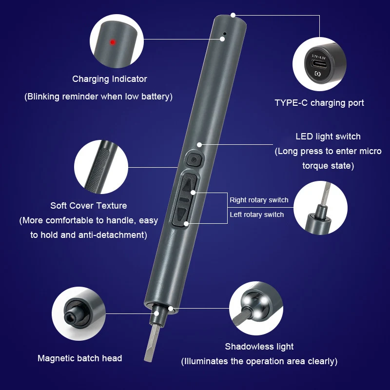 28 In 1 New Product Electric Screwdriver Set with 24 Screwdriver Bits Cross PH00 Torx Etc. for Mobile Phones Cameras