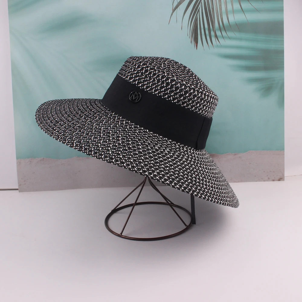 Custom Logo Summer Top Hats with Large Wide Brim Wholesale New Design Floppy Beach Straw Sun Hat Fashion Strohhut Sunhat