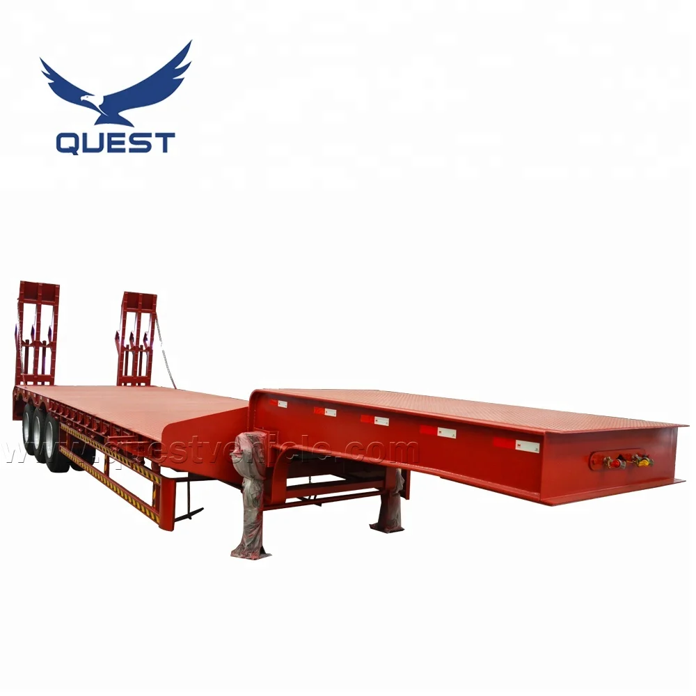 Heavy Duty Steel Flatbed Semi Trailer New Multi Axle Transport for Excavator Machinery Low Bed Truck Trailers