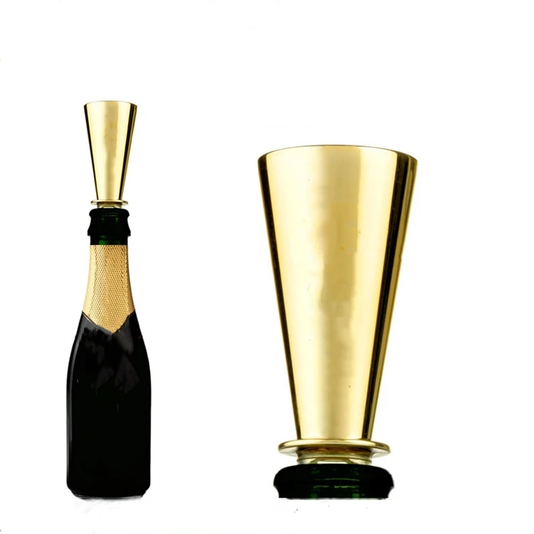Promotional Gift Plastic Champagne Funnel Pourer Mini Black Champagne Sipper