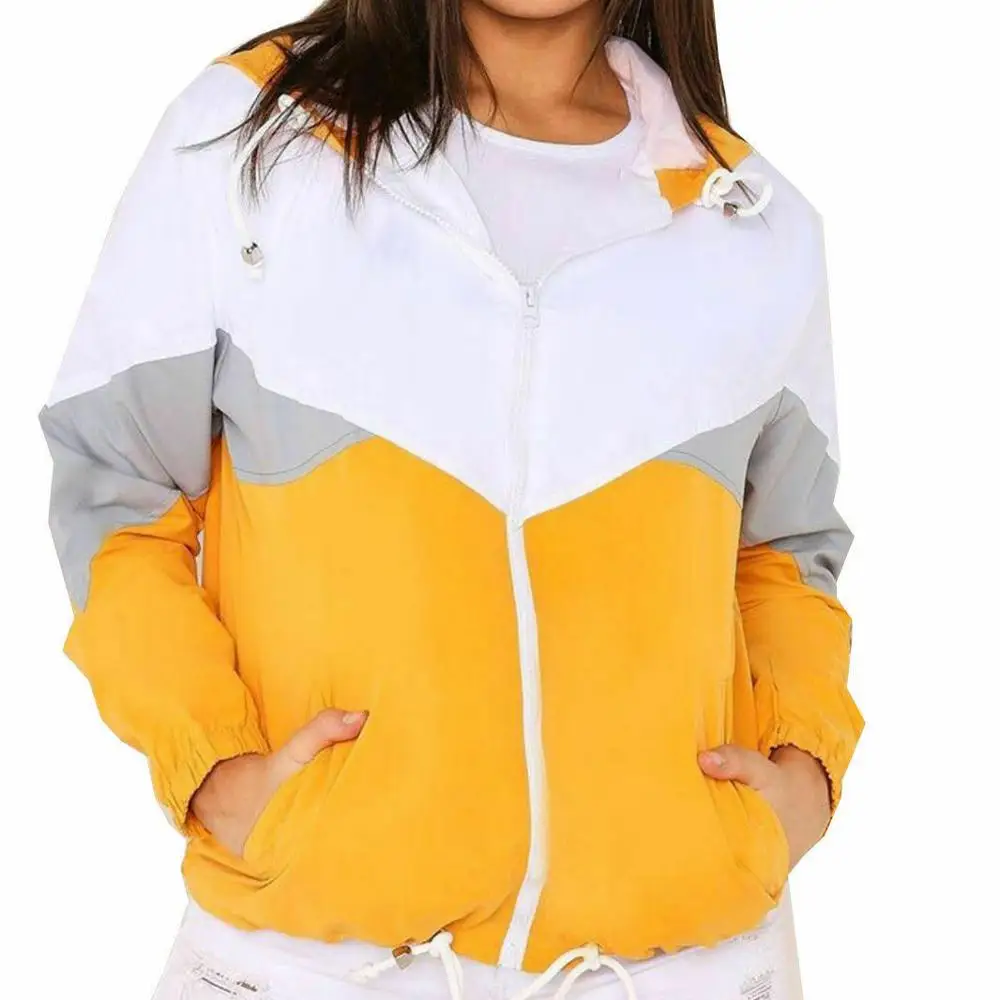 Custom Made New Fashion Women Jacket Hooded Thin Windbreaker jacket New design wind breakers for women fashion windbreakers