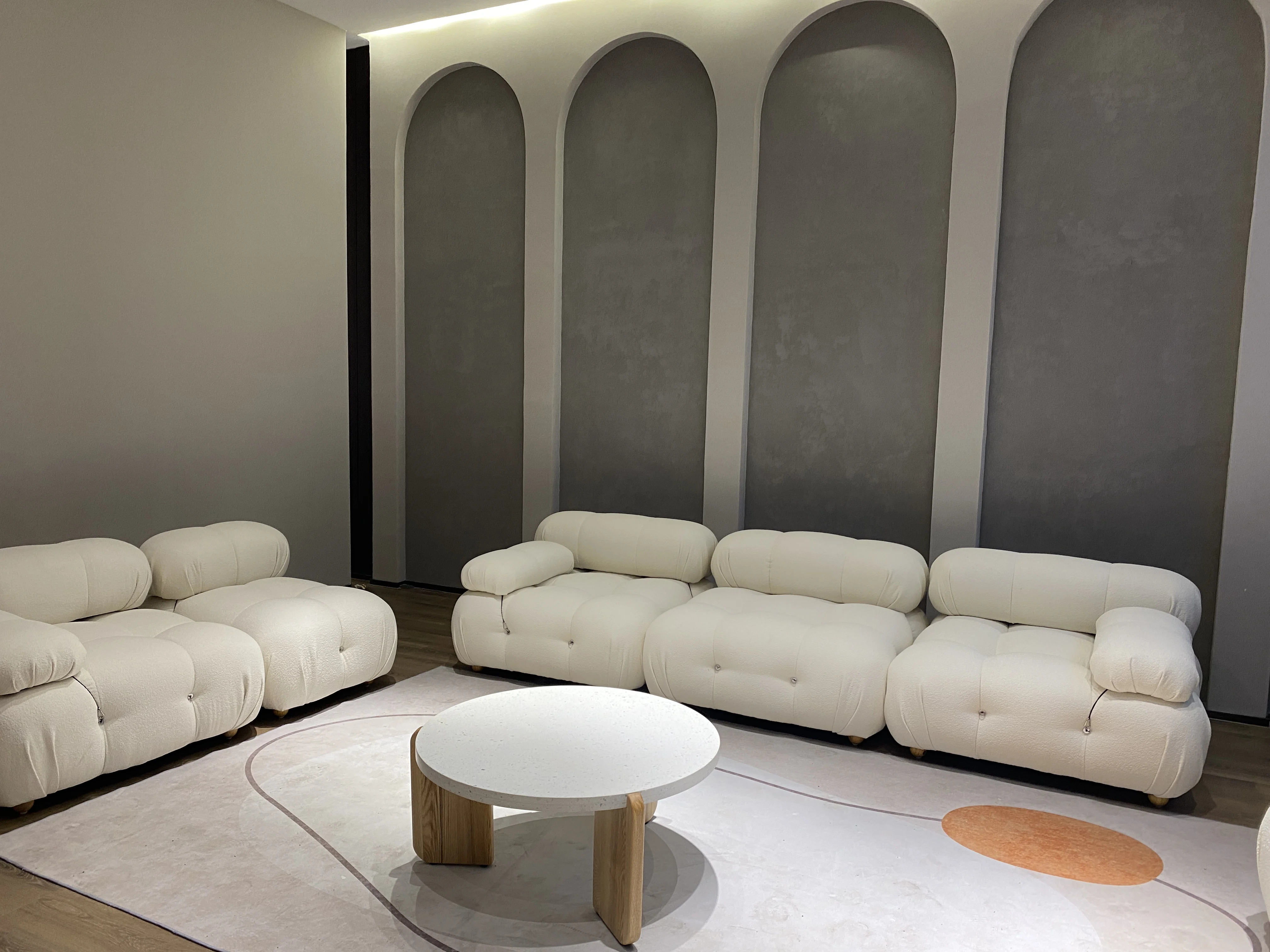 Living Furniture Luxury Wholesale Couch Boucle Fabric Cama Combination Leonda Sofa Mario Sofa Set