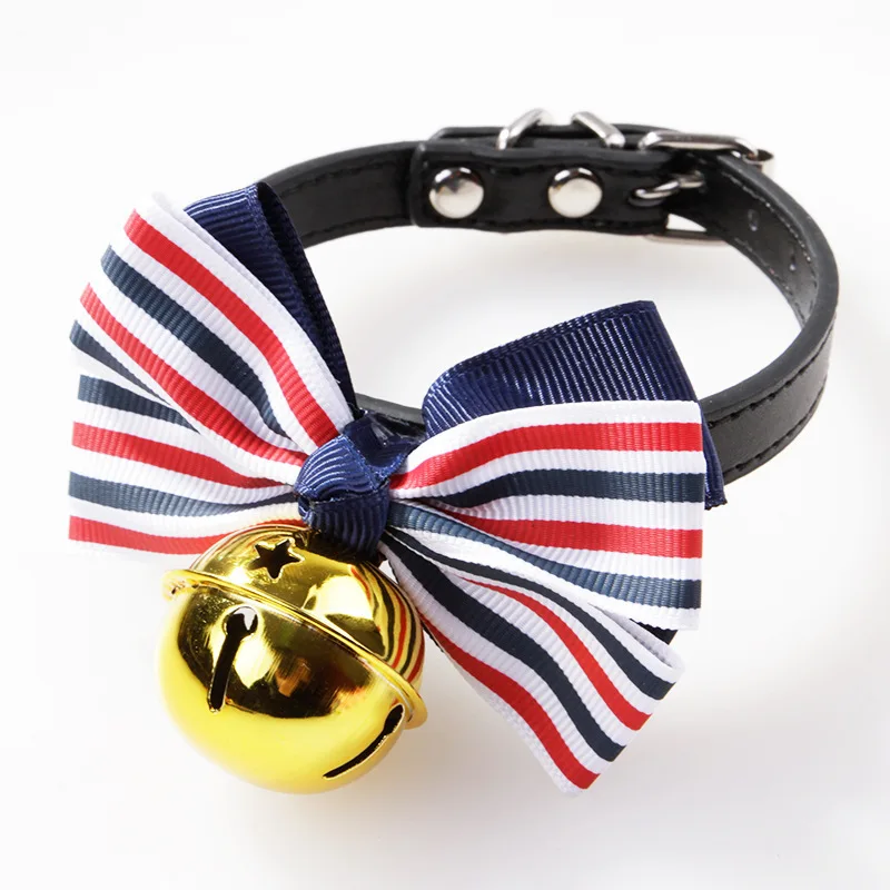 Dropshipping 26 Colors Adjustable Kitty Safety Collars Dog Puppy Pet Cat Bell Bow Tie Collars