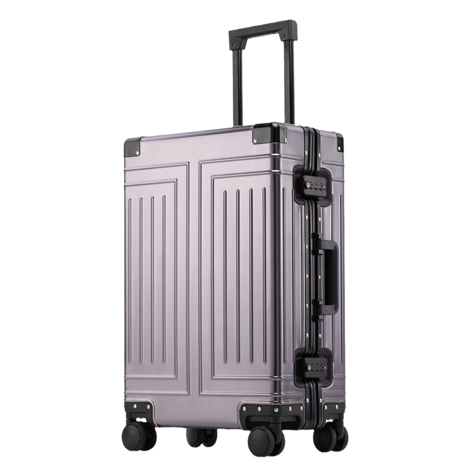 Wholesale Custom Logo Trolley Case Suitcase Multi-Functional Luggage Large Capacity All Aluminium Frame Pc Luggage