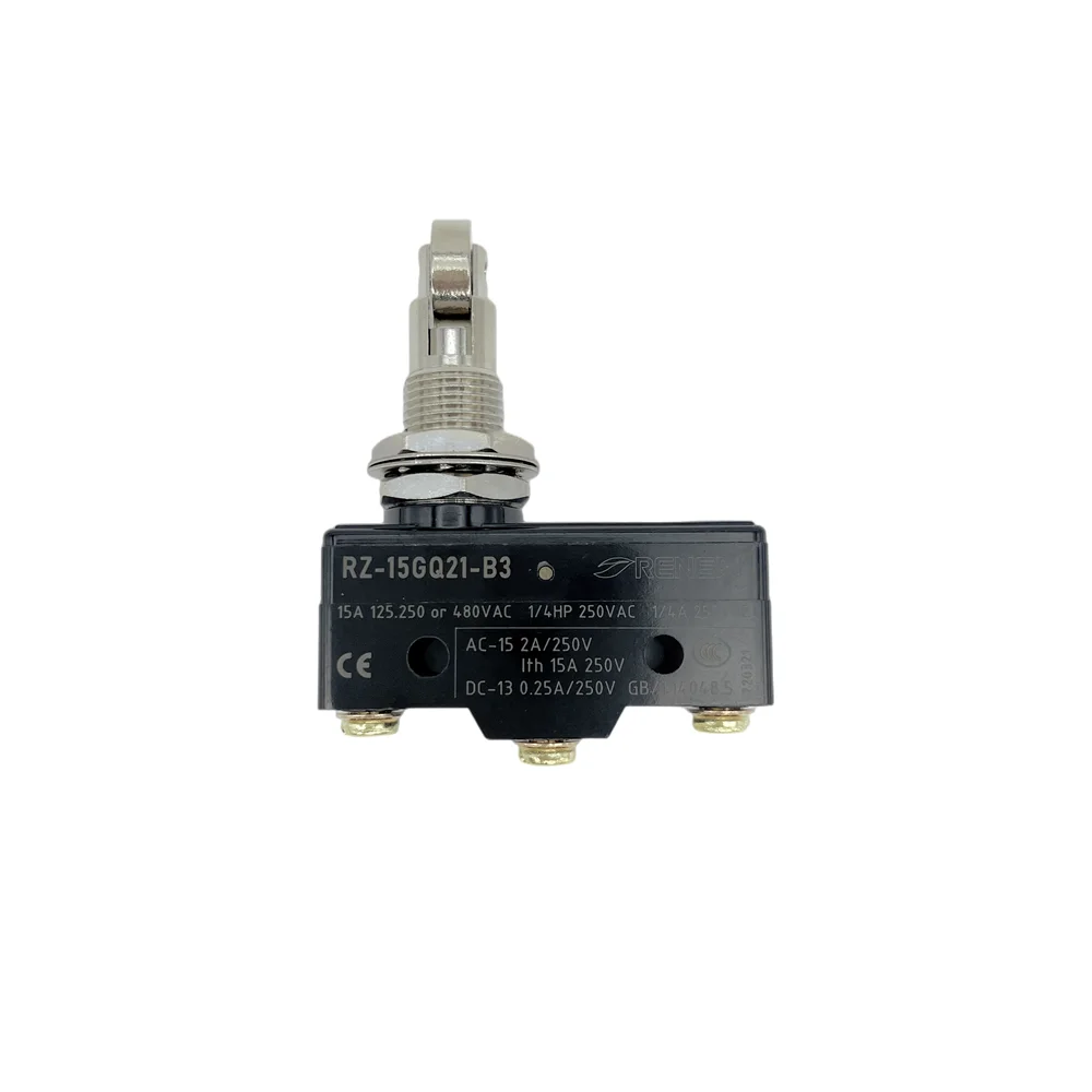 Micro Switch 15A Panel Mount Cross Roller Plunger Microswitch RZ-15GQ21-B3 Silver Point 250V AC