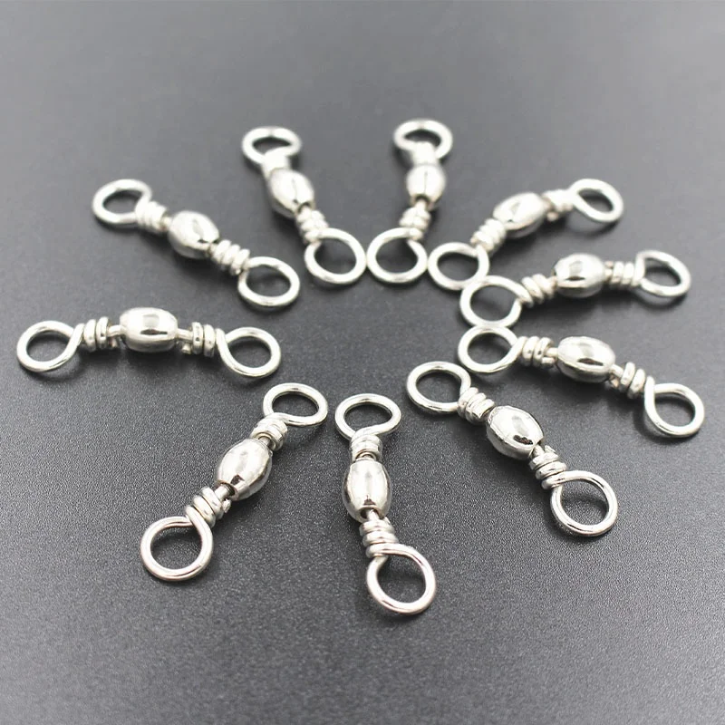 Barrel Swivels Fishing   line Hook Connector  Fishing  Accessories for Saltwater Freshwater  100pcs