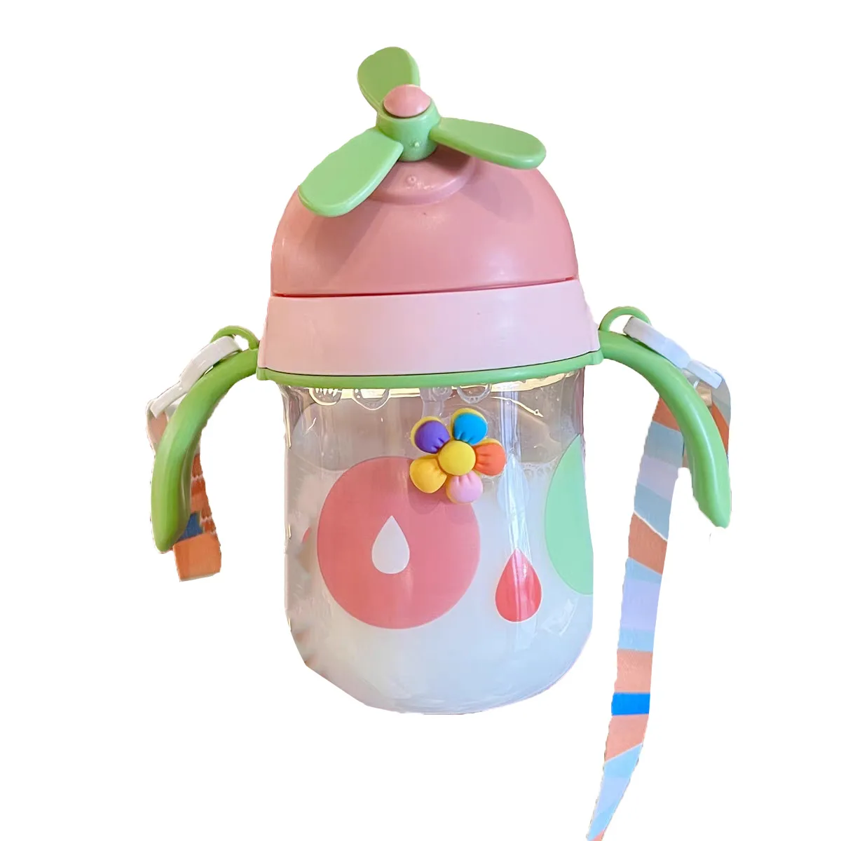 Wholesale high quality PC 350ml Cartoon Sippy Cup baby feeding bottle