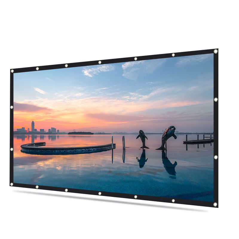 Проектор экран 150 дюймов 16:9 HD Складная Анти-складки портативный проекционный кино экран для домашнего кинотеатра, для использования вне помещения поддержка