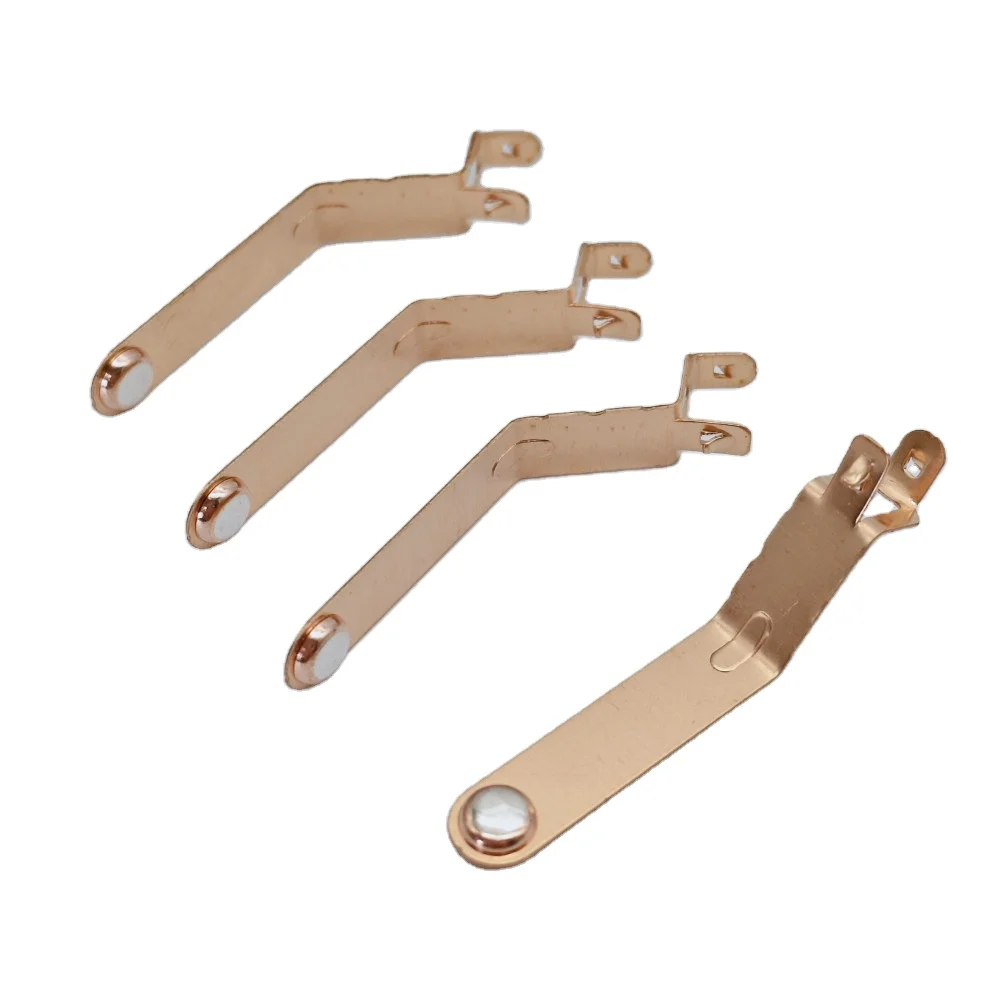 High quality brass quick connect terminal micro movement spring piece bimetallic silver contact stamping contact
