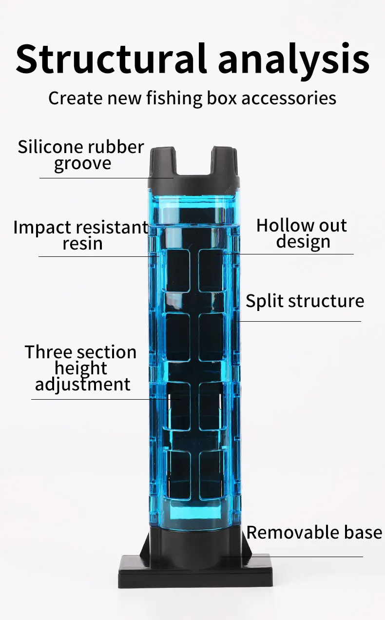 Fishing Rod Barrel Holder Raft Equipment Vertical Inserting Device for Equipped With Box Pole Accessories Stand