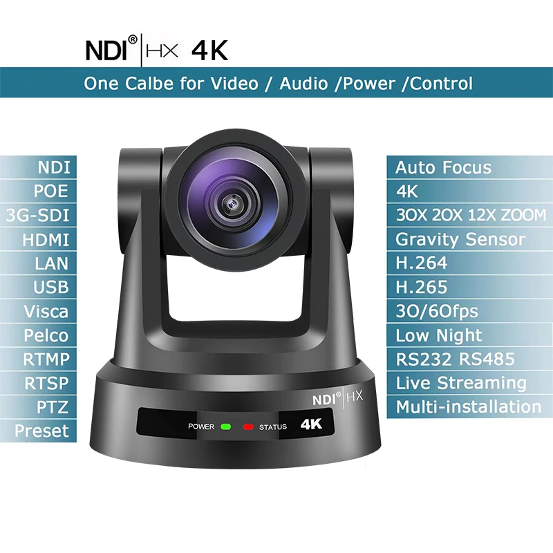 J400 Professional Ndi Ptz POE 4K sdi hd mi lan usb Video Conference Camara PTZ 30X NDI Live Stream Camera