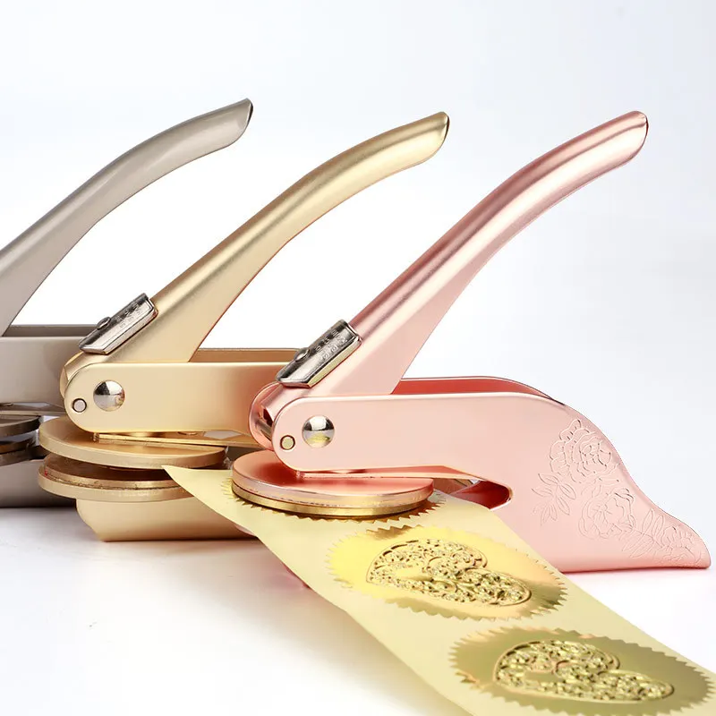 Custom Metal Label Certificate Embossing Seal Maker Stamp Maker Machine Embosser Seal Stamp Rectangle