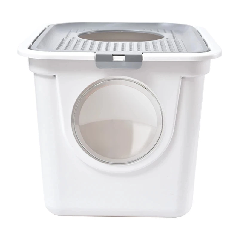 
Quick Delivery Fashion Cat Clean Up Products Plastic Large Space Enclosed Training Cat Toilet Box Cat Litter Box Mat Sandbox 