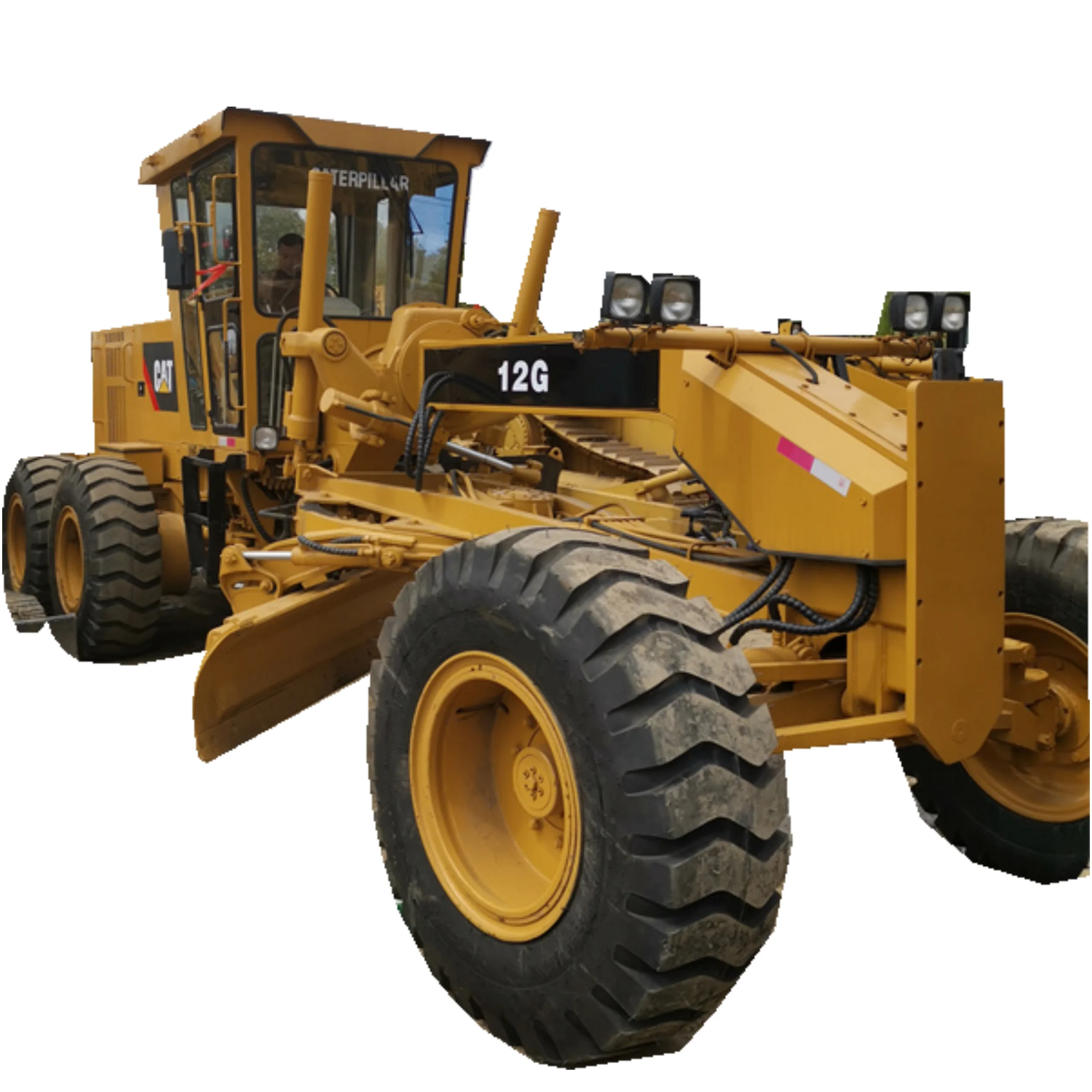 Used motor grader with scraper CAT 12G Caterpillar land leveller shovel blade bullgrader pavement construction machinery Egtypt