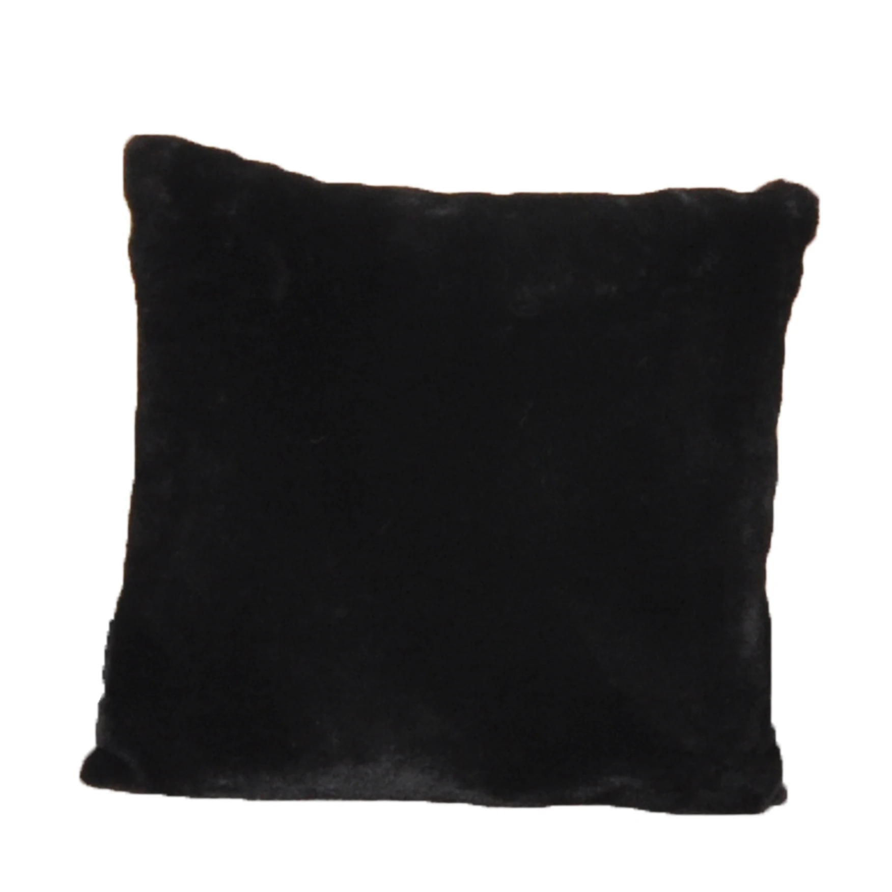 top sale square black cushion covers artificial rabbit pillow cases rabbit fur pillow