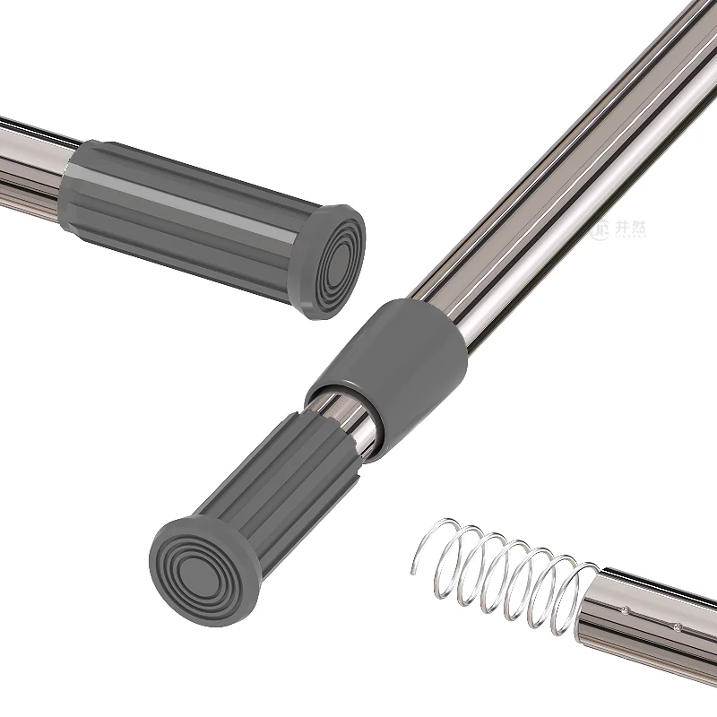 Modern metal accessories simple rod small round head telescopic rod