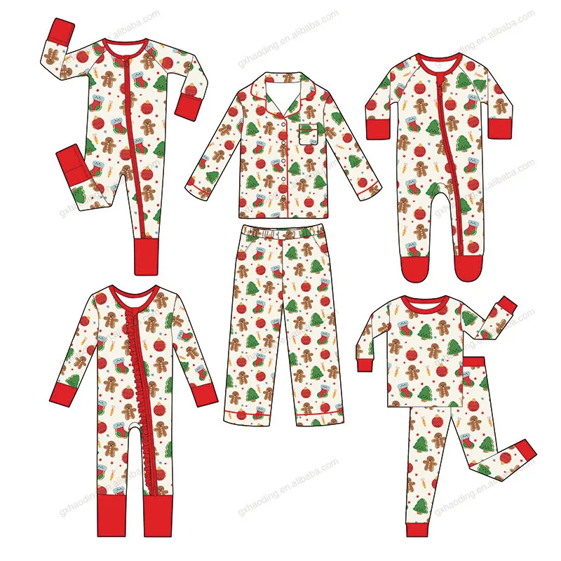 Custom Patterns Printed Long Sleeve Knit bamboo Baby Girls Rompers Summer Zipper Toddler Kid Pajamas Sleepwear Clothing For Baby